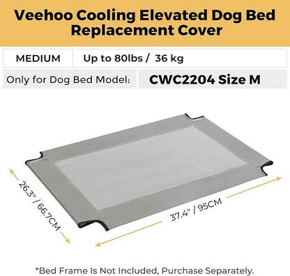 Veehoo Dog Bed Replacement Cover for CWC2204, Size M, Grey