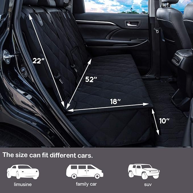 Bench Dog Car Seat Cover for Back Seat Waterproof Dog Seat Covers Durable Scratch Proof Nonslip