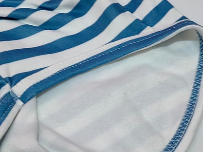 Cute Dog Clothes Striped Dog Polo Shirts Cute Sweater Puppy Clothes Gentle Sweater Pet Clothes for Small Medium Large Dogs Cats (Blue Stripe 4XL Size 55-65lb Pets)
