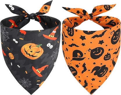 SZEE Halloween Dog Bandanas 2PCS Witch