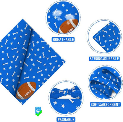 Football Dog Bandana Boy Girl Pets Bibs Scarf Triangle Adjustable Handkerchief