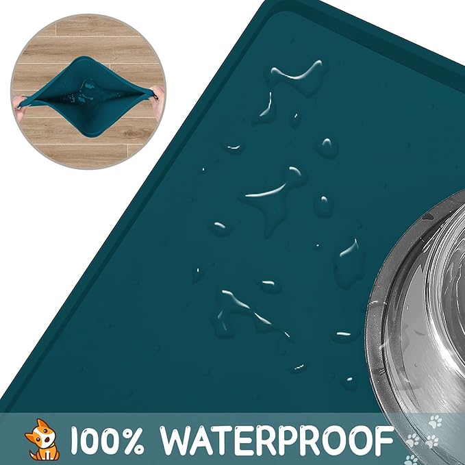 MateeyLife Silicone Cat & Dog Food Mat for Floors Waterproof
