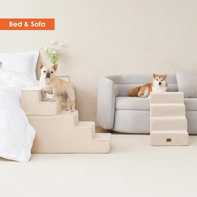 EHEYCIGA Dog Stairs for High Bed 25”H 5-Step Extra