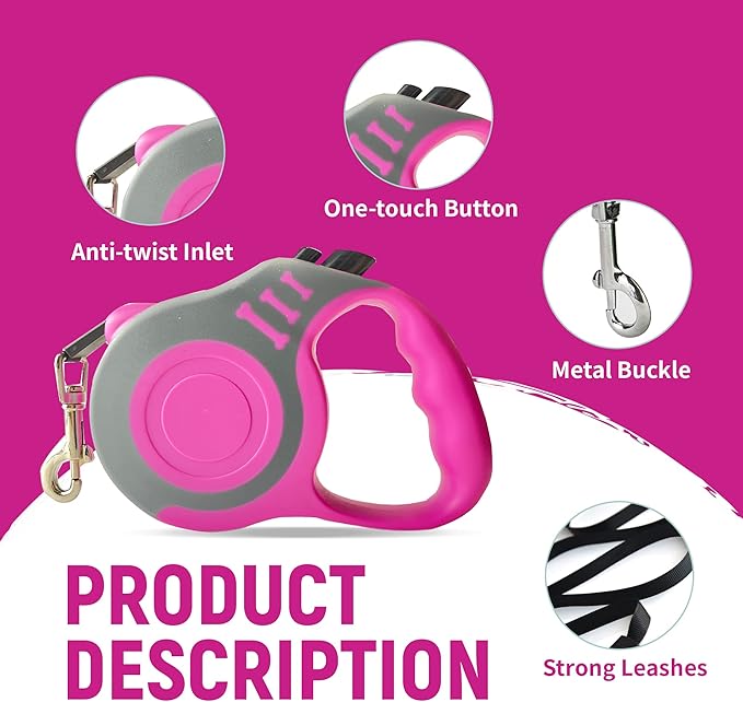 Retractable Dog Leash Automatic Telescopic Tractor Dog Tape 10/16 FT