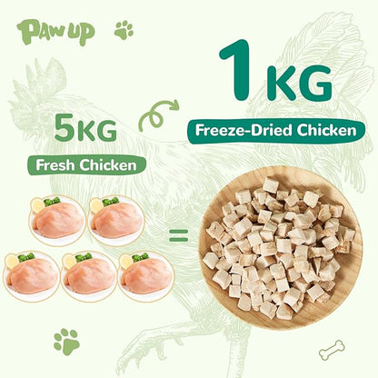 Freeze Dried Chicken for Dogs Cats, High Protein Raw Dog Food Topper, Single Fresh Ingredient Treats, 4.6oz, Rawhide Free