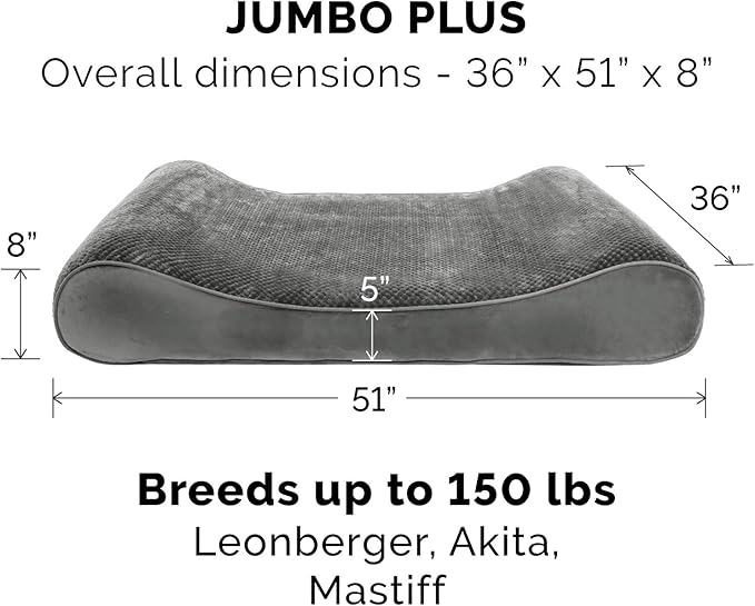 Furhaven Replacement Dog Bed Cover Minky Plush & Velvet Contour Luxe Lounger