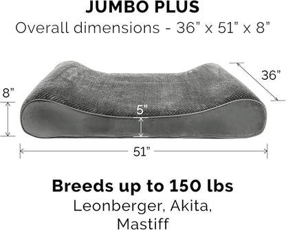 Furhaven Replacement Dog Bed Cover Minky Plush & Velvet Contour Luxe Lounger