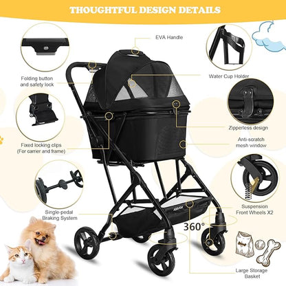 3 in 1 Dog Stroller 33lbs with