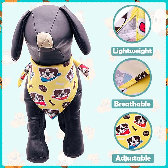 10PCS Dog Bandanas Paw Print for Small Medium Dog Triangle Bibs Head Scarves for Boys and Girls Grooming Accessories Costume