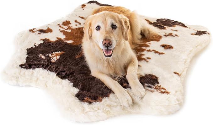 PupRug Orthopedic Dog Bed for Large Dogs with Fluffy Soft Faux Fur and Memory Foam for Joint Pain Relief
