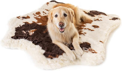 PupRug Orthopedic Dog Bed for Large Dogs with Fluffy Soft Faux Fur and Memory Foam for Joint Pain Relief
