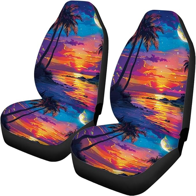Sunset Palm Car Seat Covers Full Set 4pcs