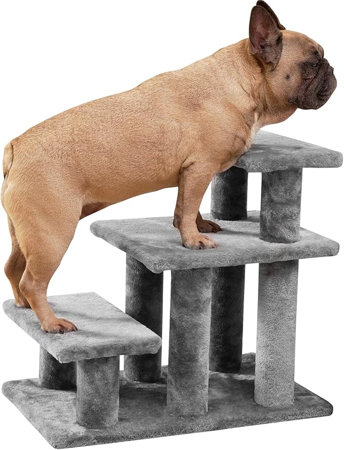 Pawque Dog Stairs for Small Dogs Old Cats 3 Combination 3 Steps-Grey