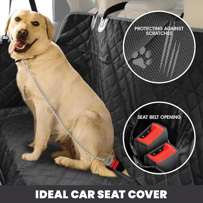 Backseat Extender for Dogs Hard Bottom 100% Waterproof, 330lb, Anti-Slip 600D Oxford 1 Year