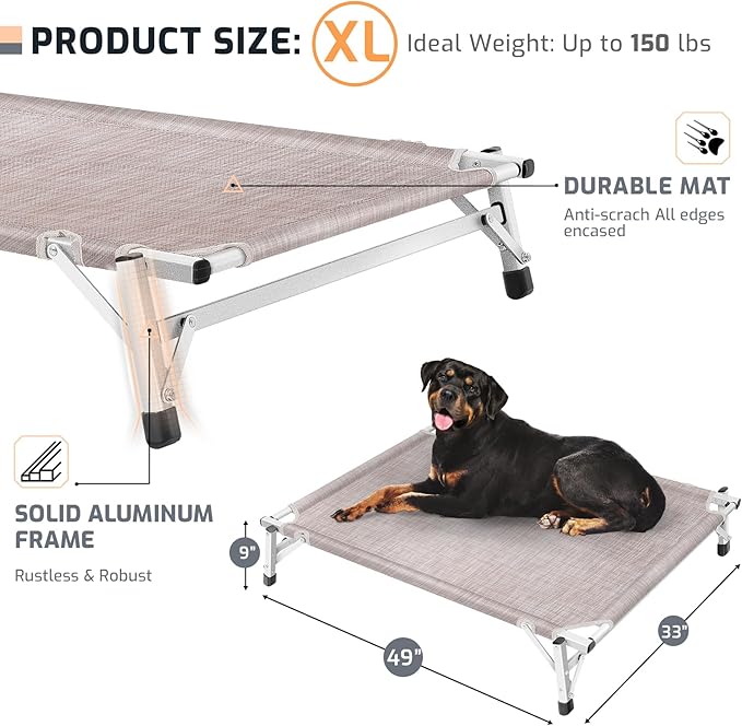 Elevated Cooling Cots Dog Bed: Raised Outdoor & Indoor Pet Cot