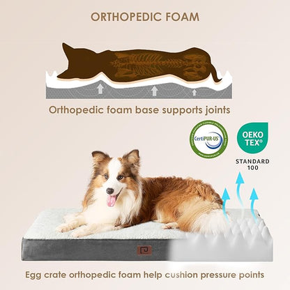 EHEYCIGA Orthopedic Dog Beds for Large Dogs with Removable Washable Cover 36x27