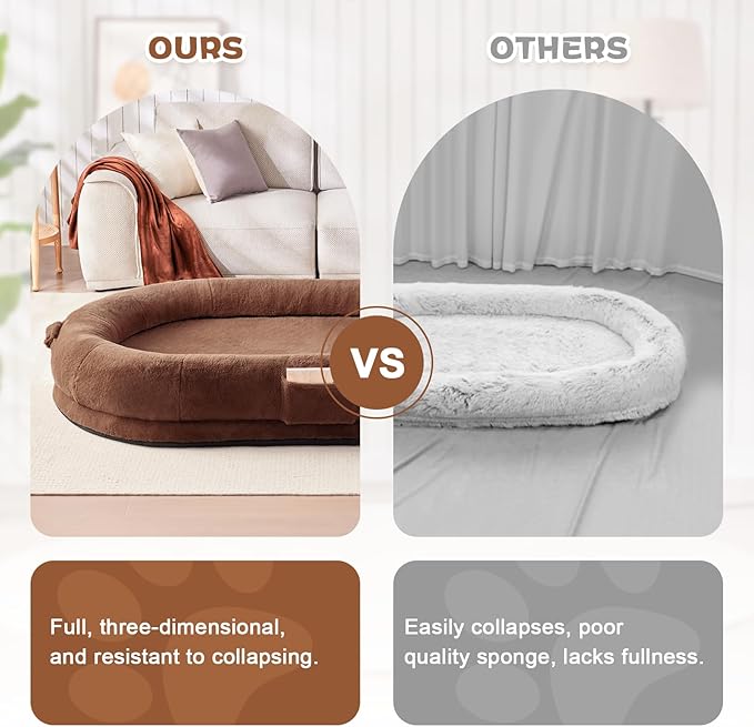 Human Dog Bed for Adults People 72"x48"x10" Gaint