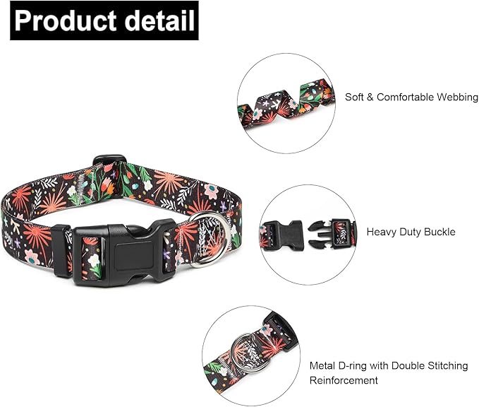 Adjustable Dog Collar with Patterns