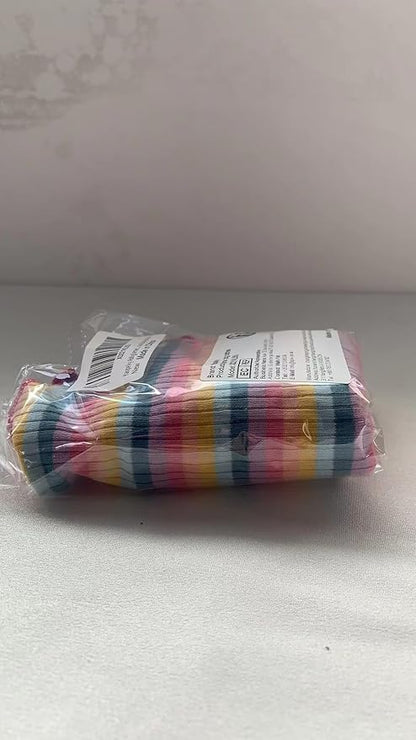 Small Medium Dog Clothes Rainbow Striped Dog Shirts Stretchable Long Sleeve Cat T-Shirt Pet Outfits for Chihuahua Yorkie Teddy (Pink Edge