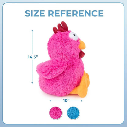 Best Pet Supplies Mrs. Cluck Interactive Squeaky Plush Toy for Small and Medium Breed Puppies or Dogs – Mrs. Cluck (Fuchsia)