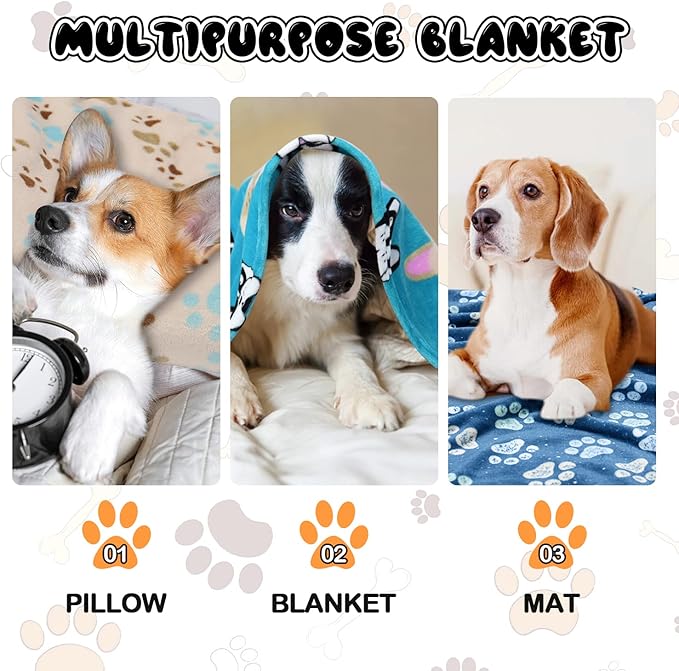 1 Pack 3 Blankets for Dogs Blankets for Large Dogs Medium Dog Blanket Super Soft Fluffy Premium Fleece Pet Blanket Flannel Throw for Dog Puppy Cat Paw Blanket(41x31 inch)