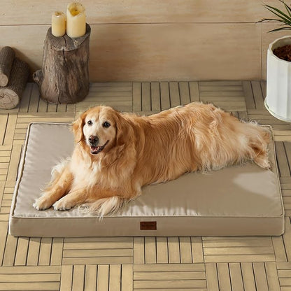 BFPETHOME Outdoor Dog Beds for Large Dogs (42 x 30in, Beige)