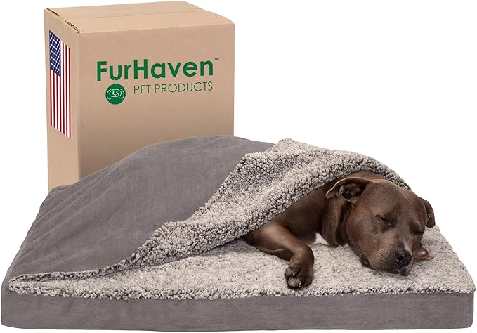 Furhaven Cooling Gel Dog Bed for Large/Medium Dogs w/ Removable Washable Cover 55 lbs