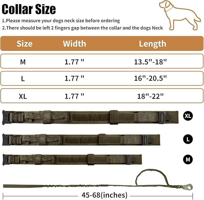 Tactical Dog Collar Leash Set