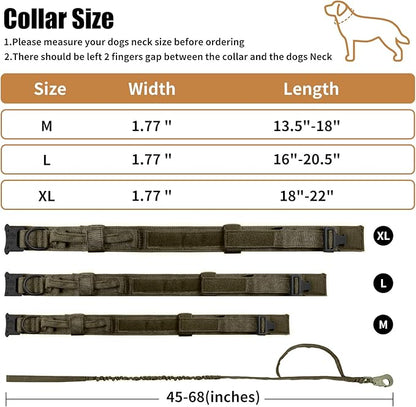 Tactical Dog Collar Leash Set