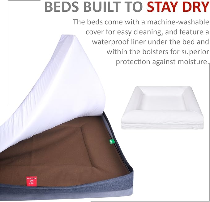 Premium Waterproof Orthopedic Dog Bed for Small Dogs Made Out of Velvet 29" x 23" x 6"