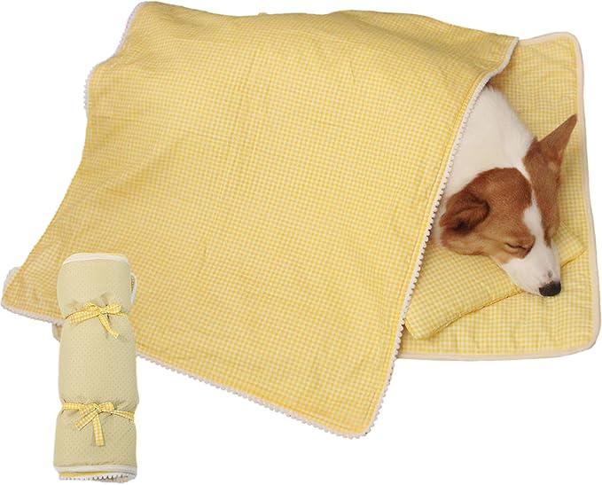Dog Bed with Blanket Cat Pillow Cozy Puppy Sleeping Bed Washable Pet Supplies for Medium Puppy Kitten