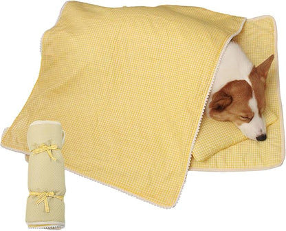 Dog Bed with Blanket Cat Pillow Cozy Puppy Sleeping Bed Washable Pet Supplies for Medium Puppy Kitten