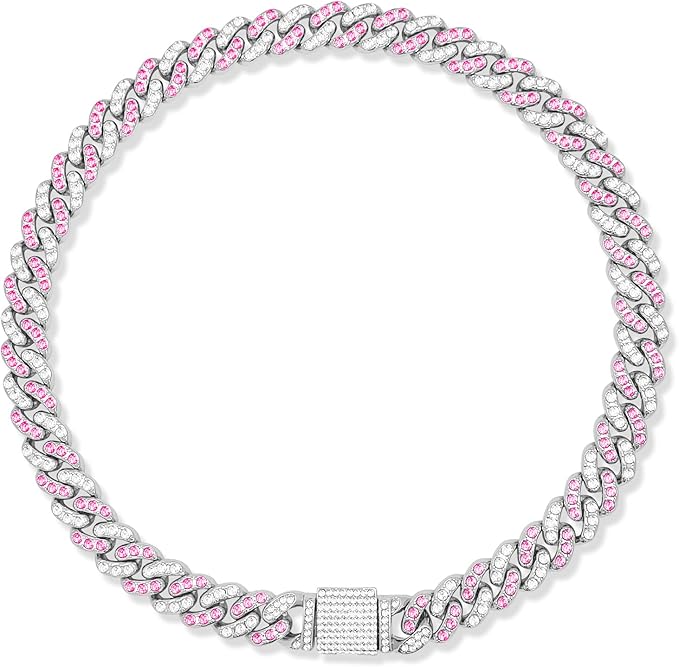 Dog Chain Silver Cuban Collars 8inch)