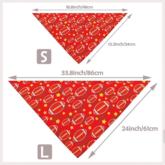 Rugby Dog Bandanas for Small Dogs Breed Cats 18 Inch 7PCS