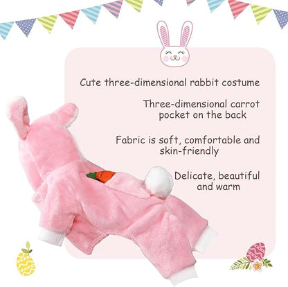 Easter Dog Bunny Costume Pet Dog Costume Puppy Hoodies Dog Clothes Rabbit Ears Hat Outfit Halloween Party Supplies for Small Dogs Cats