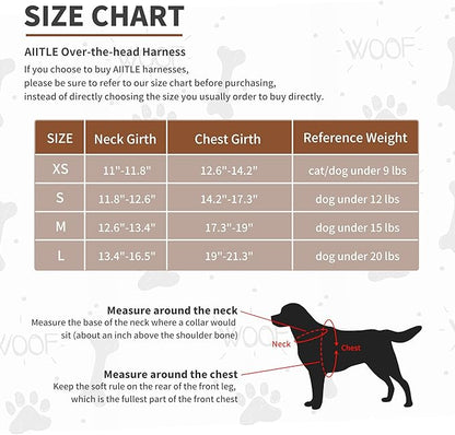 AIITLE No Pull Dog Harness and Leash Set, Step in No Chock Soft Mesh Dog Harnesses Reflective for Extra-Small Puppy Dogs and Cats, Plaid Dog Vest Harness for Pets Chocolate XXS