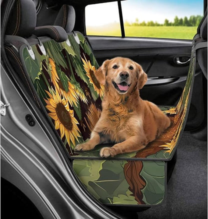 AFPANQZ Sunflower Highland Cow Dog Cat Seat Cover