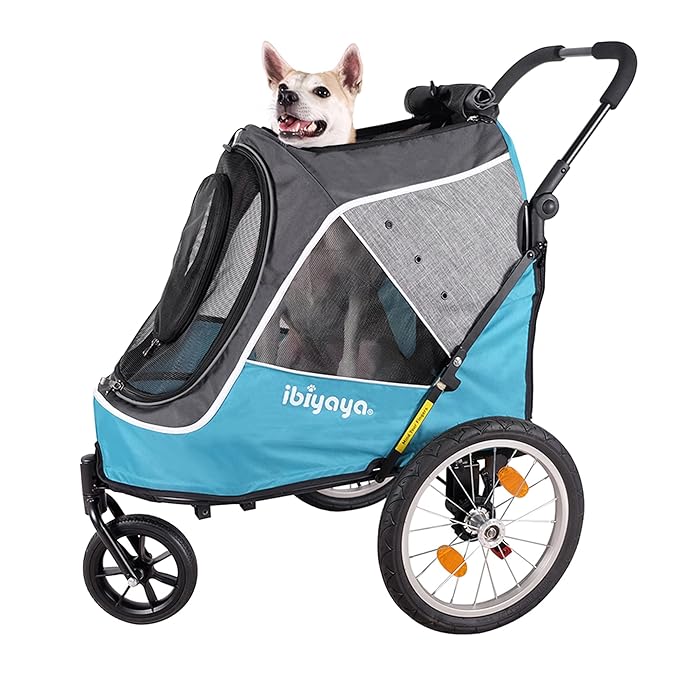 2-in-1 Happy Pet Dog Stroller and Bike Pet Trailer for Medium and Large Dogs
