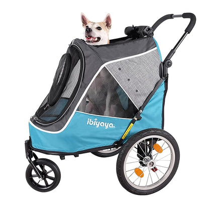 2-in-1 Happy Pet Dog Stroller and Bike Pet Trailer for Medium and Large Dogs