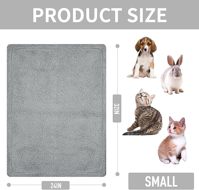 furrybaby Dog Blanket Soft Dog Blankets for Small Dogs Puppy Essentials Washable Fluffy Sherpa Fleece Cat Blanket 24x32 Inches for Bed Furniture Couch Sofa (Double-Layer Small