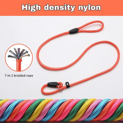 6pcs Slip Lead Dog Leash for Dogs no Pull 5FTStrong Rope Dogs(6 Colors)