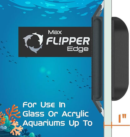 Flipper EDGE 2-in-1 Scrubber Scraper Floating Magnetic Fish Tank Aquarium Cleaner with DUAL BLADES - Efficient Glass & Acrylic Aquarium Cleaning Tools (MAX)