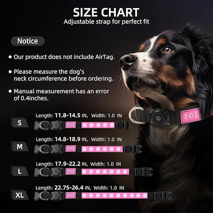 LED AirTag Dog Collar IP67 Waterproof 1,600 Feet