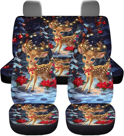 Christmas Deer Car Seat Covers Set Car Seat 4 Soft