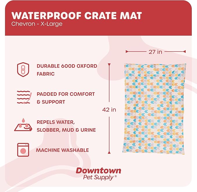 Downtown Pet Supply Dog Crate Pad 42 x 27, Waterproof,
