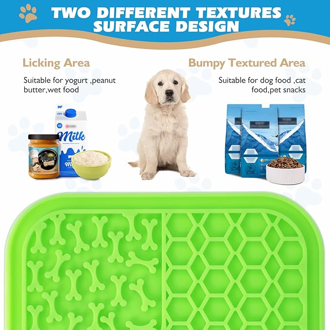 2 Pack Lick Mat for Dogs and Cats, Dog Slow Feeder Dowl Mat for Bathing Grooming Nailing Trimming, Dog Feeding Mat, Licking Pad for Dogs Cats