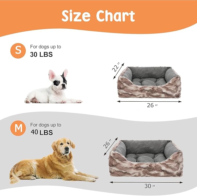 2 in 1 Dog Bed Washable Pet Cooling Beds for Large Medium Small Dogs Cats Orthopedic Reversible Washable Sofa Rectangle Durable Puppy Cuddler Soft Calming Sleeping Bed