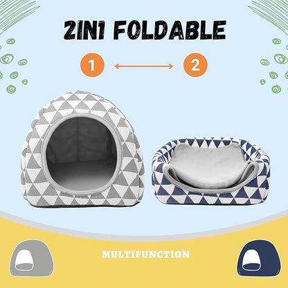 2 Pack Guinea Pig Hideout Bed Washable Guinea Pig Cage Accessories Cozy House Habitat Hide-Out for Chinchilla Hedgehog Small Animal Supplies