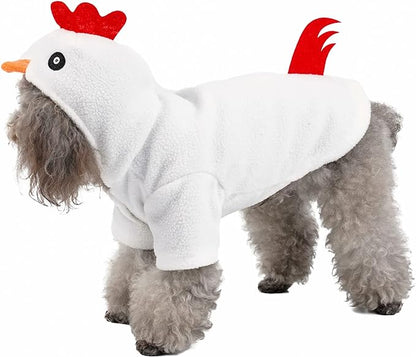 Dog Chicken Costume, Pet Halloween Christmas Cosplay Dress Up Costumes, Pet Hoodie Outfits Coat Clothes for Small Medium Large Puppy Cat Dogs (Chicken/M)