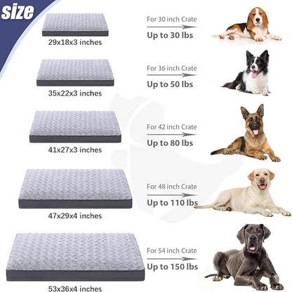 Dog Crate Bed Waterproof Dog Beds for Large Dogs Rose Velvet Soft Fluffy Washable Dog Bed with Removable Cover & Anti-Slip Bottom 41 x 27 Inch,